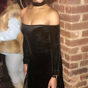 Aqua velvet dress size small worn once